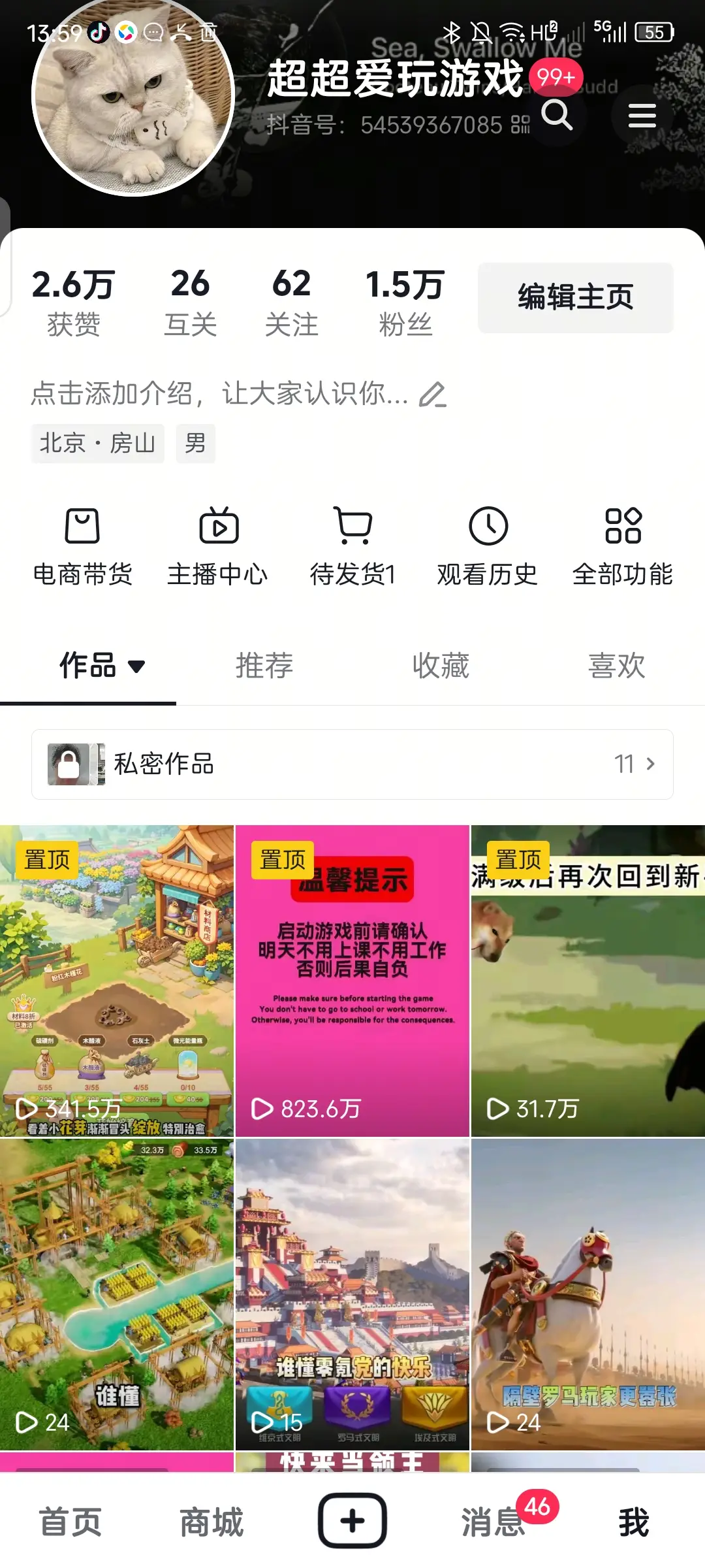 toptop游戏推荐 抖音账号数据截图